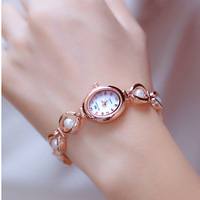 Montre-bracelet pour femme BS Bee Sister FA1685, quartz, or, avec bracelets en perles