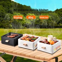 Barbecue portable en métal au charbon de bois, petit barbecue de camping pour la randonnée