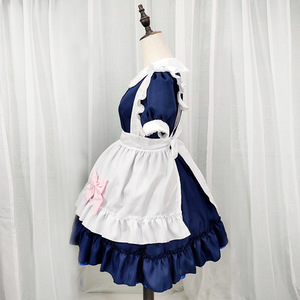 Vestido estilo japonés de sirvienta Lolita con forma de corazón, disfraz de cosplay con pecho abierto, traje de anime para mujer con delantal y diadema con lazo - Product Image 4