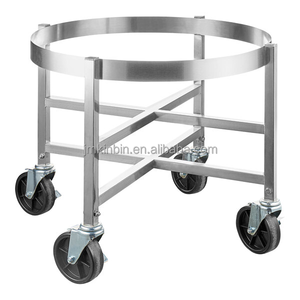 Chariot à roulettes en acier inoxydable pour marmites, support de transport et de stockage pour grandes marmites de cuisson commerciales - Product Image 3
