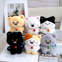 Six styles de porte-clés chats mignons aux expressions variées, jouets en peluche douce, pendentifs de sac pour filles, breloques de sac à dos