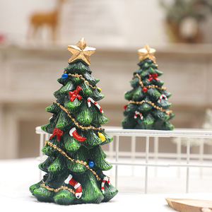 Factory Wholesale Cross-Border <b>Christmas</b> Decorations <b>Mini</b> Ins Style Resin <b>Christmas</b> <b>Tree</b> Ornament for Tabletop Party Decor - Product Image 5