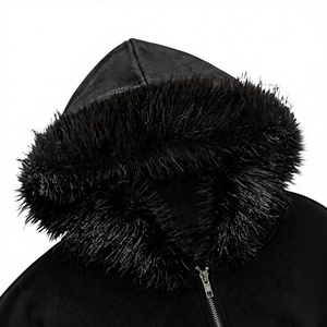 Chaqueta de Invierno para Hombre con Capucha y Ribete de Piel Sintética, Cierre de Cremallera Frontal, Casual, Resistente al Viento, Forro Polar - Product Image 1
