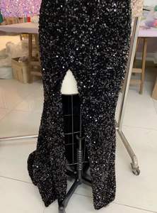 جديد أسود فتحة عالية حورية البحر الترتر فساتين غربية حفلة موسيقية مساء اللباس - Product Image 6