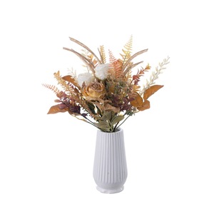 ช่อดอกกุหลาบประดิษฐ์ CallaFloral ทำจากผ้าพลาสติกถัก สำหรับตกแต่งงานแต่งงานและบ้าน CF02026 - Product Image 5