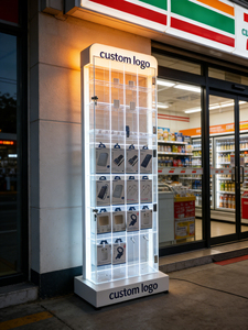 Оптовая продажа от производителя Tinya: напольные стойки для демонстрации аксессуаров для телефонов, стеллажи для мобильных принадлежностей с LED-подсветкой на заказ - Product Image 1