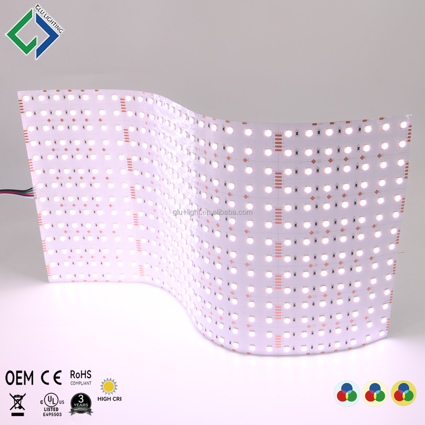 product-671-671 3 year warranty 24V 5050 Ra95 high cri cuttable flexible RGBW Led panel light