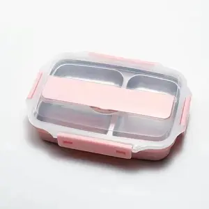 2023 New Hot Stainless Steel Lunch Box Division Heating Thermal Insulation Lunch Box Bento Fast Food Lunch Box