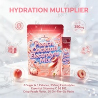 OEM AegleWell Mélange d'électrolytes saveur pêche sans alcool, 30 sachets individuels, poudre d'hydratation avec vitamines C, B6, B12