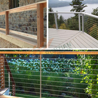 Seilsystem für Geländer – Quadratisch, Edelstahl (Inox) – für Treppen, Balkone, Villen, Gärten, Innenhöfe und Einkaufszentren