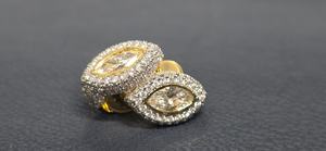 เครื่องประดับฮิปฮอป จิวเวลรี่ชั้นดี ทอง 14k ต่างหูแบบหนีบทรงโดมมาร์คีส์ หรูหรา ผลิตภัณฑ์แฮนด์เมด ขายส่ง - Product Image 6