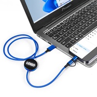 Nuevo Cable de Carga Rápida 4 en 1 con Logotipo LED Luminoso, 60W, USB Tipo C, Lightning, Cable de Datos con Logotipo Personalizado, Regalo Promocional