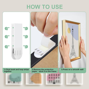 Kit de crochets adhésifs robustes pour accrocher les tableaux sans dommages, 3 tailles, sans clous, pour la fixation des cadres - Product Image 2