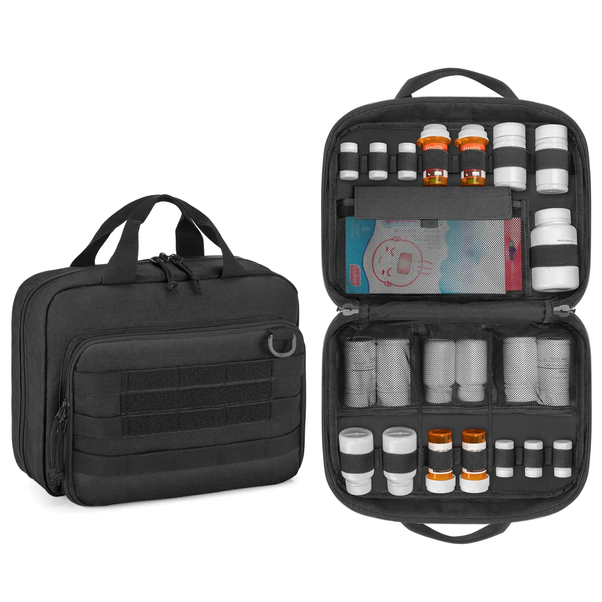 Sac de médecine de voyage personnalisé en gros Organisateur de médicaments de stockage pour flacons de pilules et suppléments médicaux