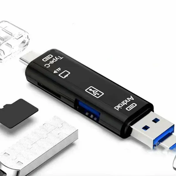 Hot Sale Mini High Speed 5 in 1 Type C Micro Usb Multi Memory Card Reader Usb 3.0 Otg Cell Phone Tf Card Reader