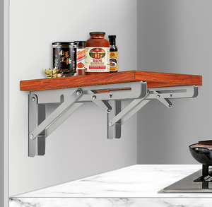 Supports d'étagère pliants en triangle en métal robuste gain de place mural pour l'utilisation de matériel de meubles de Table de placard de cuisine - Product Image 5