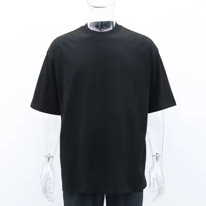 <b>Top</b> Ranking Plain Heavy Cotton Luxury Tshirt Unisex Custom Print logo <b>Mock</b> <b>Neck</b> Blank t Shirt Oversize Men's T-shirt for Men - Product Image 2