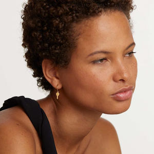 Boucles d'oreilles asymétriques cœur et <span class=keywords><strong>clé</strong></span> en argent sterling 925 plaqué or 18 carats, forme cœur pêche, pour femmes, directement de l'usine SPJ - Product Image 2