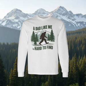 Maglietta a maniche lunghe con stampa serigrafica Sasquatch Fathers Day Bigfoot, abbigliamento casual da uomo per riunioni di famiglia/feste - Product Image 3