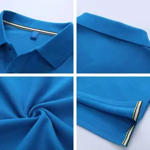 Vêtements de travail de couleur unie avec logo personnalisé Chemises à col polo 100% coton brodé Chemises polo pour hommes