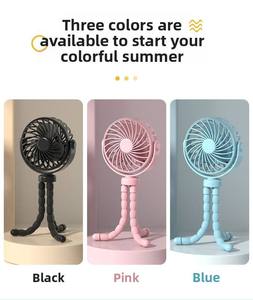 2026 New Octopus Small Handheld Portable Wearable Neck Fan Mini Rechargeable <b>Battery</b> Night Light Plastic Material English - Product Image 3