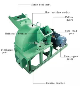 Triturador de madeira ecológico, motor diesel móvel, máquina de serrar poeira, triturador de galhos de jardim, mais vendido