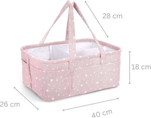 Organisateur de couches pour bébé en coton avec poignée, panier de rangement pour couches et articles de puériculture - Product Image 5