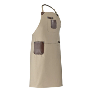 OEM Premium Custom Logo Cotton High Quality Waterproof Oil Resistant Kitchen Chef <b>Aprons</b> With Pockets Bib <b>Aprons</b> With Pockets - Product Image 3