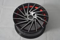 Jantes en alliage sport noir brillant usiné avec rebord intérieur rouge, fournie directement par l'usine, 14 15 16 17 pouces, 5x100 5 10x114.3 TunerRims