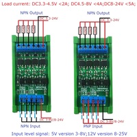 Módulo de Tubo MOS de Aislamiento de Placa Amplificadora de Señal PLC de 4-16 Canales y 5A, Convertidor de Nivel Lógico Digital NPN PNP IO, CC 3.3V 5V 12V 24V