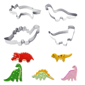 Nouveau moule à biscuits <span class=keywords><strong>dinosaure</strong></span> <span class=keywords><strong>3D</strong></span> en acier inoxydable pour fondant, outils de pâtisserie et découpeurs de biscuits DIY pour la décoration de gâteaux - Product Image 1
