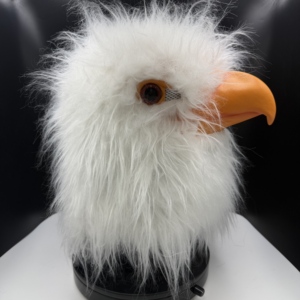 Masque réaliste d'aigle chauve en latex, masque intégral en fausse fourrure moelleuse <span class=keywords><strong>pour</strong></span> fête d'Halloween, cosplay - Product Image 3