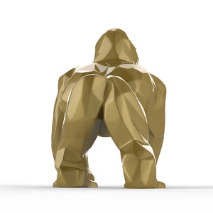 Décoration de jardin extérieur 2 m 2 mètres 200 cm Gorilla Resina-Decorazione Barrel Gold King Kong Gorilla Wrestling Statue à vendre - Product Image 6