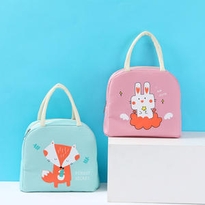 Bolsa de almuerzo aislada con dibujos animados, bolsa de tela Oxford con estampado de animales para niños y adultos, almacenamiento de viaje - Product Image 3