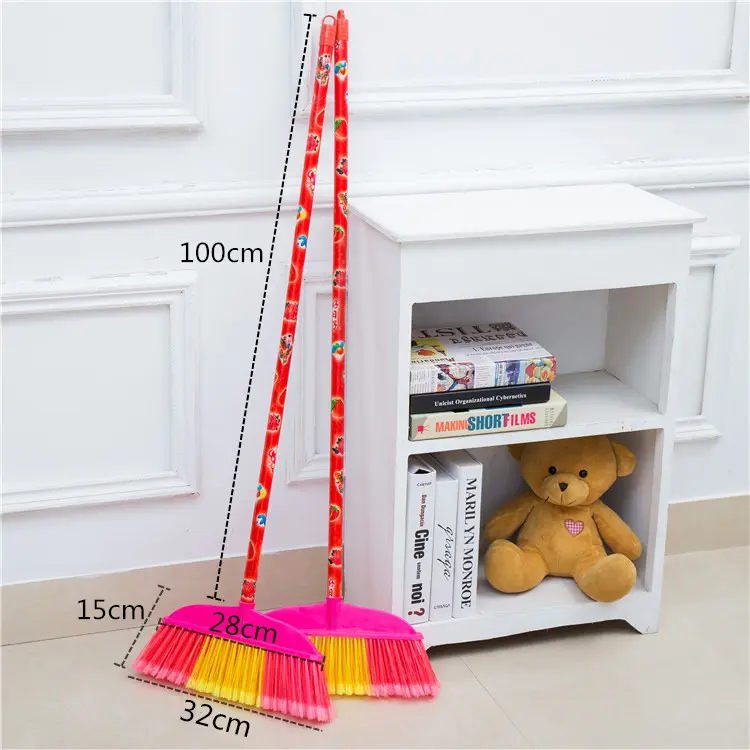 Wholesale Lightweight Durable Thickened Sweep Indoor Outdoor Floor Cleaning Wooden Handle Plastic Broom