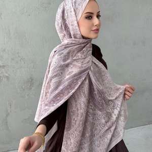 Hiyab Modal Estampado para Mujer, Elegante y Modesto, Transpirable para las 4 Estaciones, con Logotipo Personalizado, el Más Vendido del 2026 - Product Image 1