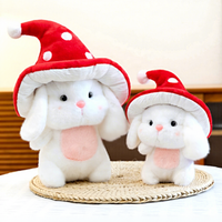 Peluche douce et agréable pour la peau, en tissu moelleux, adorable lapin champignon pour compagnie quotidienne