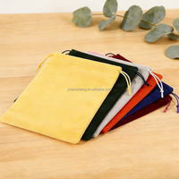 Pochette en velours personnalisée noire, écologique, durable, réutilisable, multi-usages, avec cordon de serrage, couleur et taille personnalisées, logo personnalisé