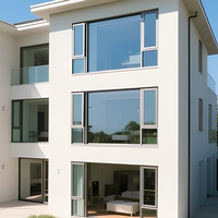 Fenêtre fixe en alliage d'aluminium à ouverture vers l'extérieur, design minimaliste moderne pour bâtiment résidentiel