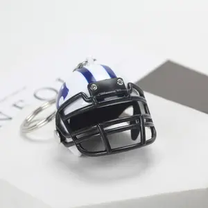 American Football Mini Helm Sleutelhanger Kleine Rugby Ball Hoed Sleutelhanger Logo Gedrukt