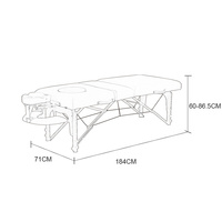 Table de massage portable pliable à 3 sections avec pieds en bois pour salon de beauté et extension de cils