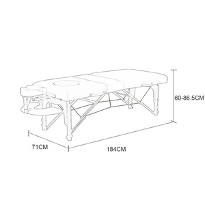 Tempat tidur Spa lipat portabel 3 bagian, Meja pijat dengan kaki kayu ekstensi bulu mata untuk Salon kecantikan - Product Image 5