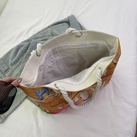 Sac fourre-tout de plage personnalisé en toile épaisse avec poignées en corde, impression numérique, grande capacité, sac à main pour les vacances d'été