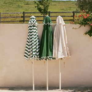 Sombrilla de Patio y Jardín Personalizada, Moderna, Retro, a Rayas, Impermeable, con Poste Central de Aluminio y Sistema de Polea Fácil, para Mesa o Piscina - Product Image 3