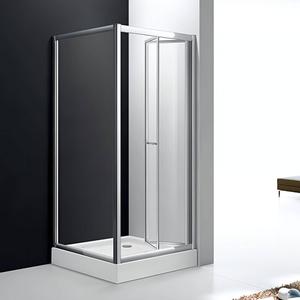 Mampara de Ducha Moderna de Aluminio con Puertas Plegables EN14428, Vidrio Templado de 6 mm, Plato Rectangular Pulido, Bisagras Deslizantes, para Baños de Apartamentos - Product Image 2