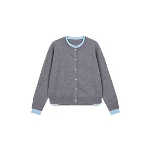 <span class=keywords><strong>Cardigan</strong></span> en tricot doux <span class=keywords><strong>gris</strong></span> chiné style coréen effet deux-pièces pour <span class=keywords><strong>femme</strong></span> – Nouvelle collection automne tendance style preppy - Product Image 5