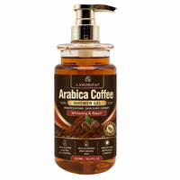 Gel Douche Exfoliant Corporel au Café et Parfumé, Éclaircissant, à la Vitamine C et Niacinamide, Naturel et Bio, Marque Blanche, Format Voyage