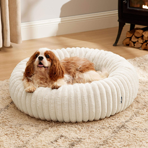 New Fur Donut Dog Bed Luxury Comfortable Round Dog Bed Washable Cat Mat Warm Pet Cushion - Product Image 1