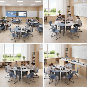 Moderno popolare tavolo da allenamento per riunioni di alta qualità vendita calda mobili da scrivania per la scuola tavolo e sedia Set - Product Image 6