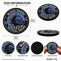 Patch PVC 3D personnalisé Raven, badge en caoutchouc en relief, patch logo imperméable pour vestes, chapeaux, sacs, sacs à dos, vêtements, décoration extérieure